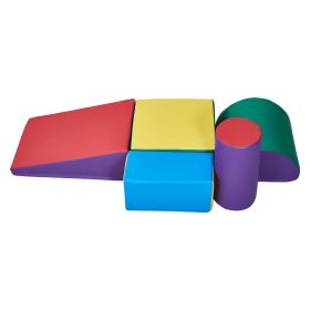 Climbing Toys, 5-Piece Set, Foam Climbing Toys for Toddlers 6 Months to 3 Years Old, PU Leather Climbing Blocks